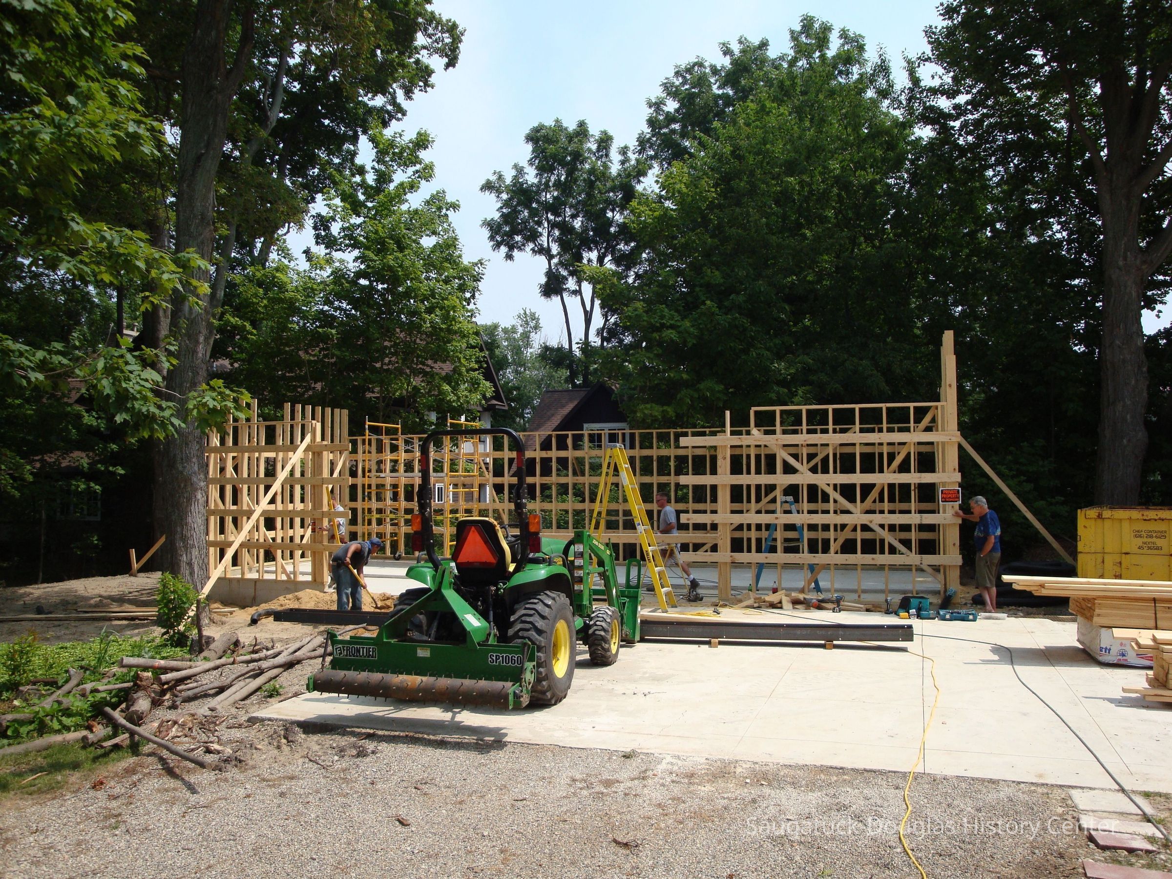          August 1, 2011 - building the boat barn for life saving exhibit
   
