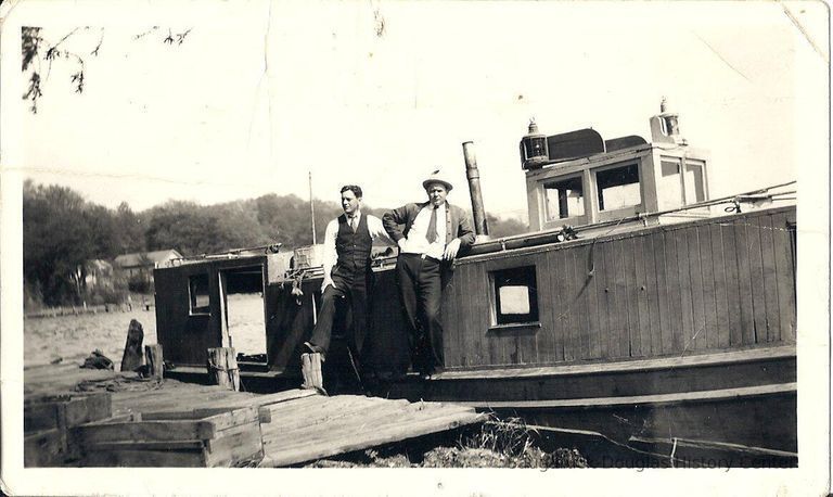          two men and fishing boat; Origsize: 6