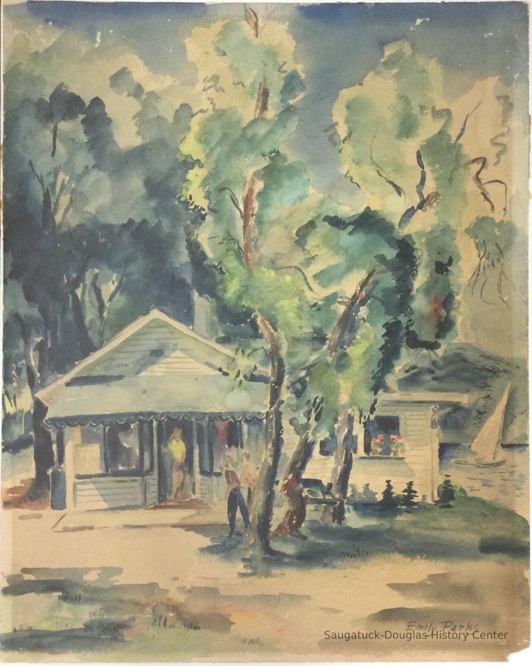          Watercolor of the Ferry Store
   