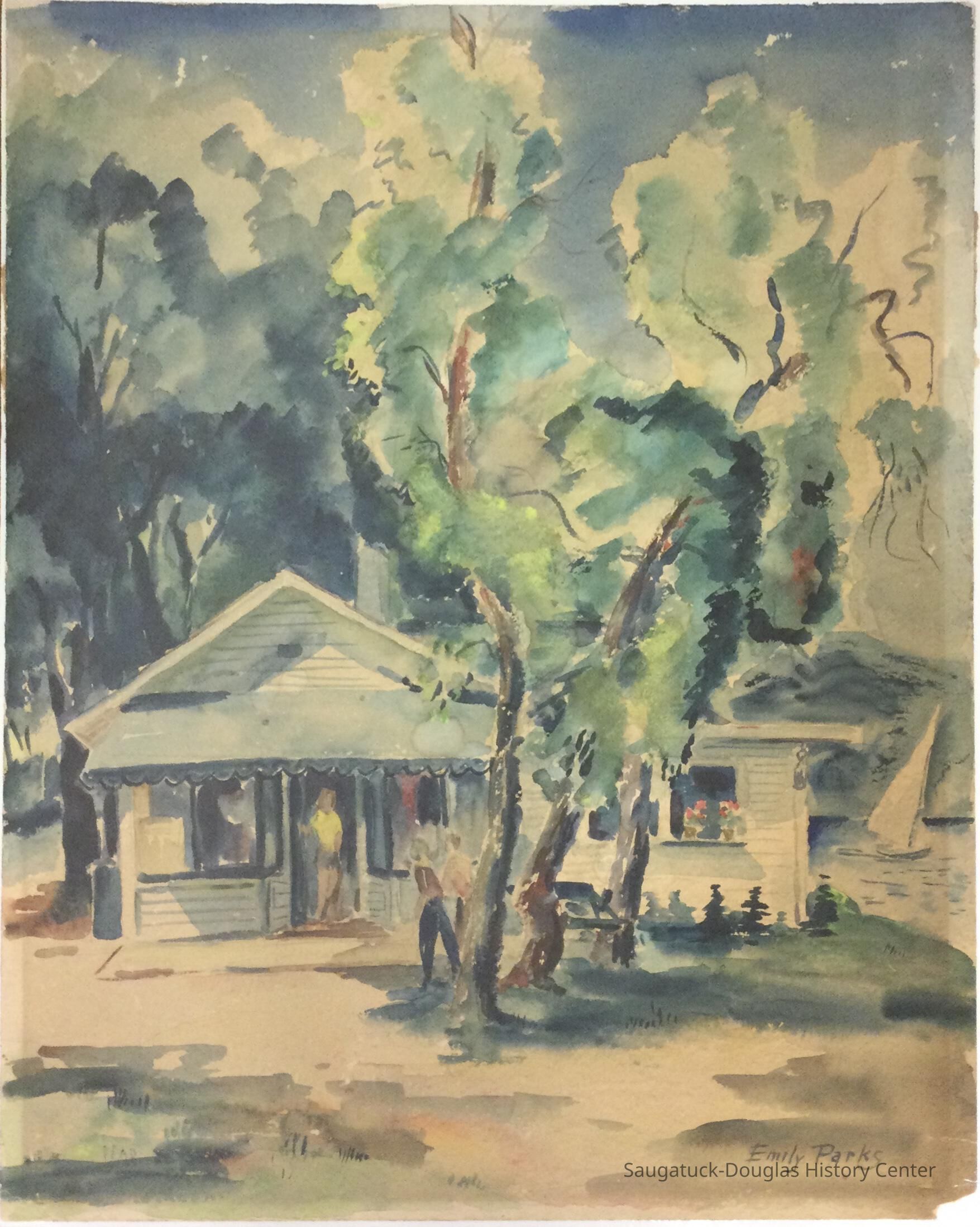          Watercolor of the Ferry Store
   