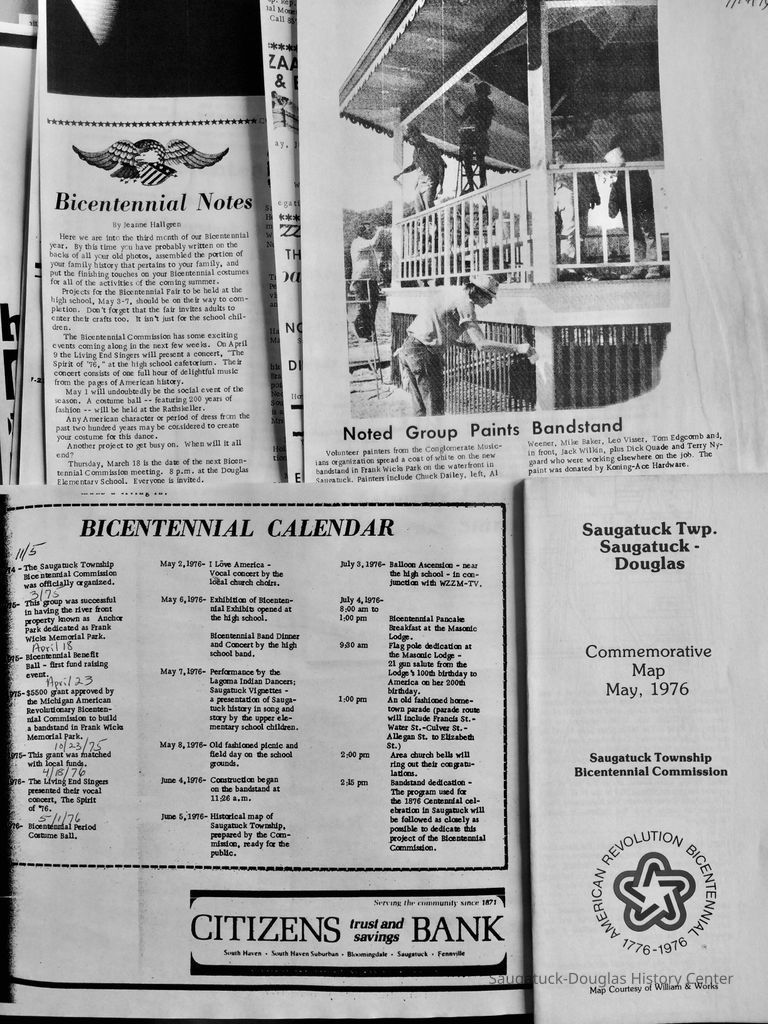 Bicentennial press clippings and map 1976