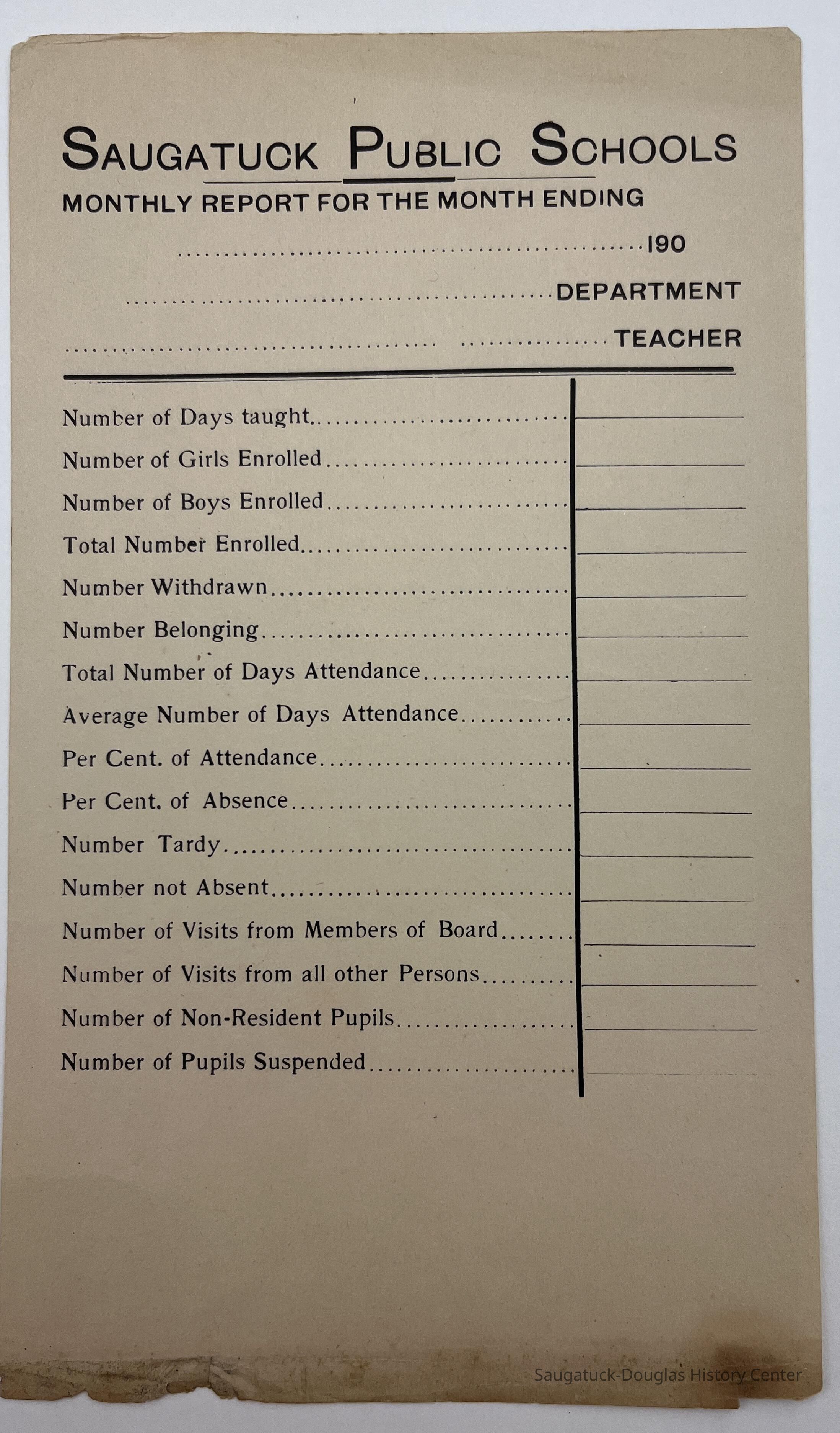 Monthly School Report form picture number 1
