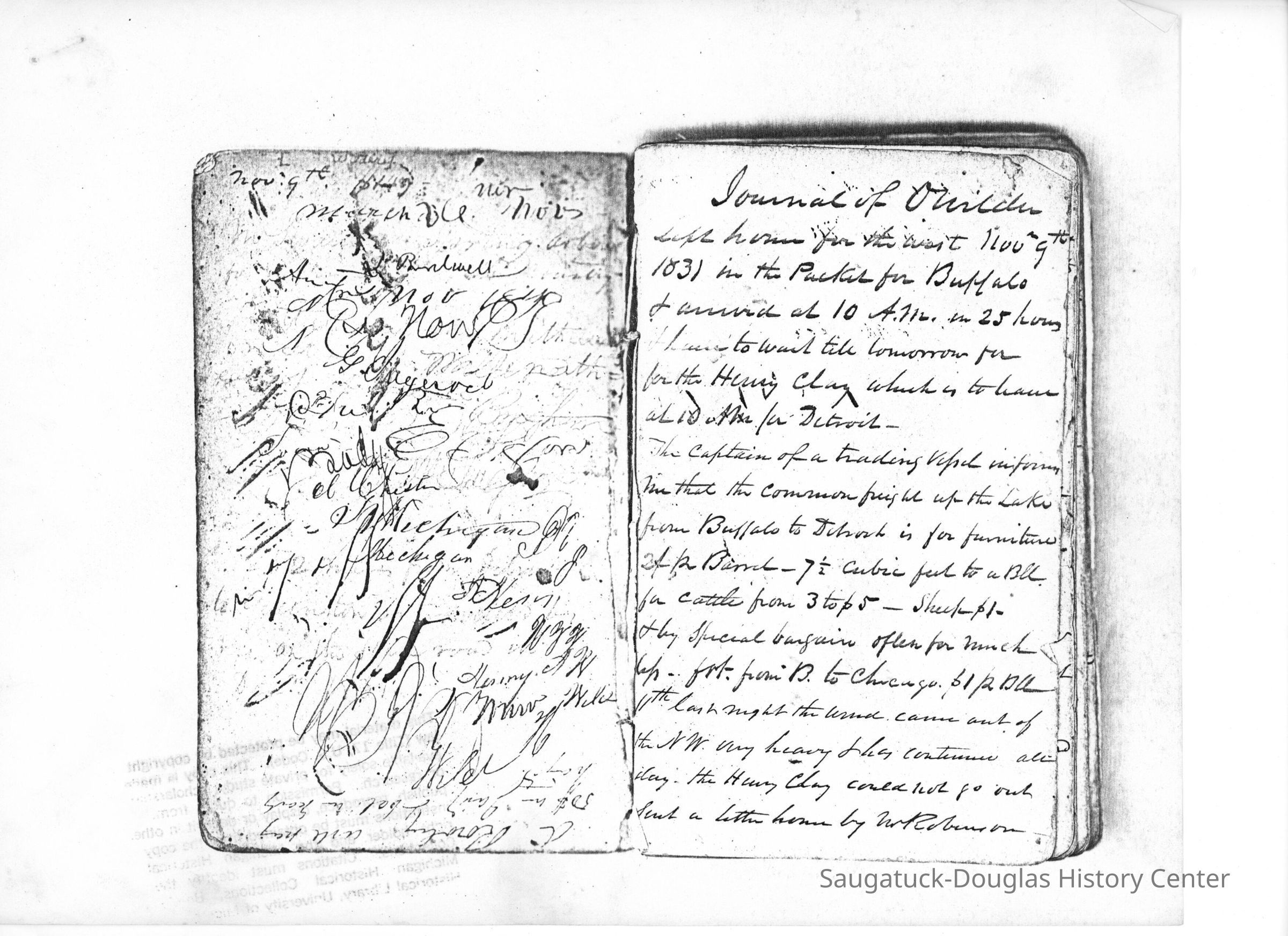 scan of original diary of Oshea Wilder; part 1 of 22