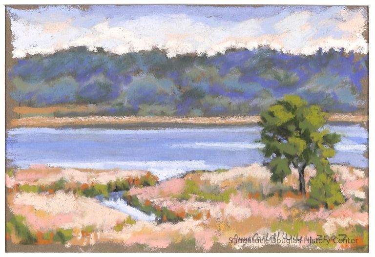          Oil Pastel drawing of Wade's Bayou
   