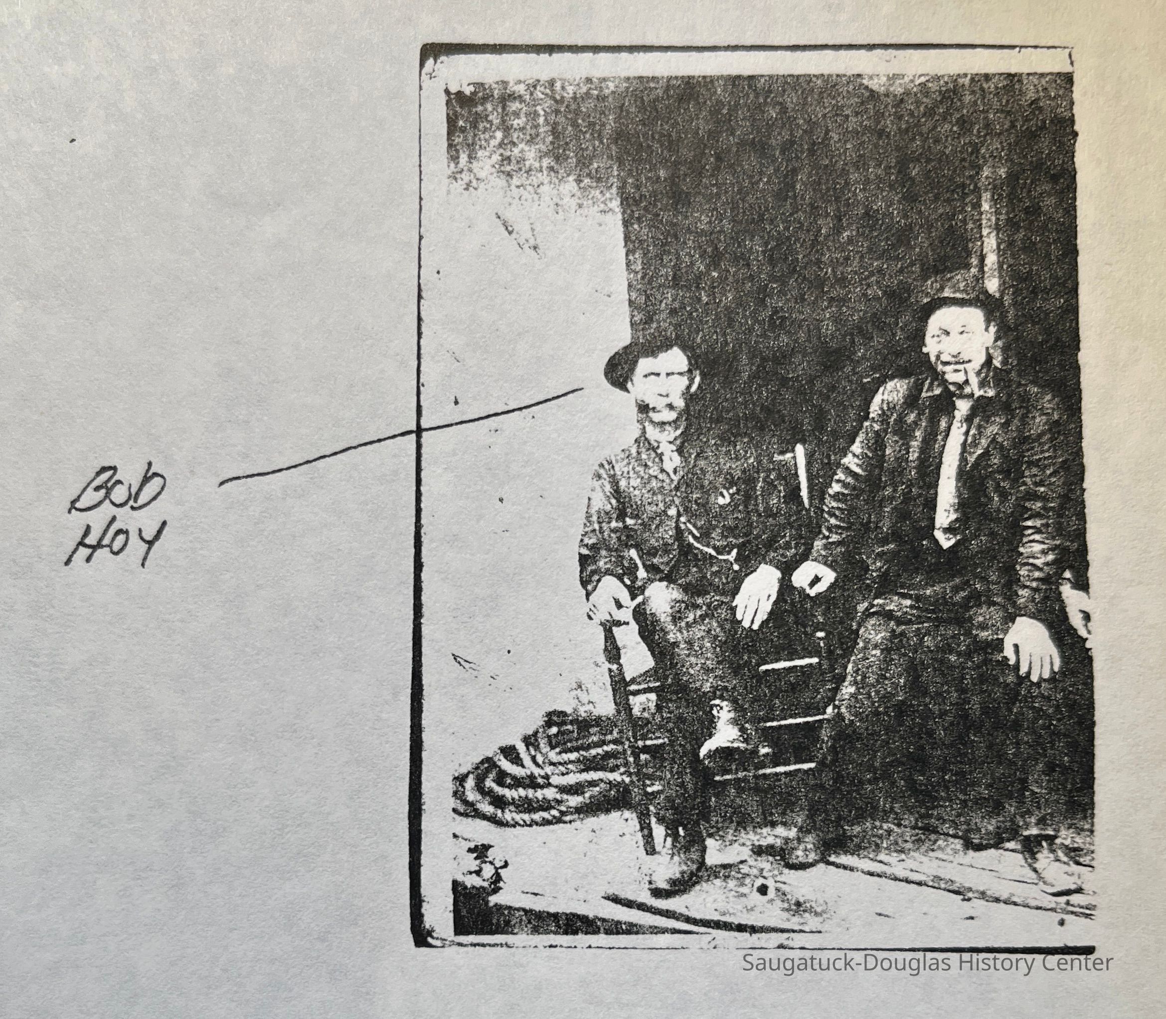          Photocopy of the image with Bob Hoy indicated.; As of May 2026, the photo was not in its envelope.
   