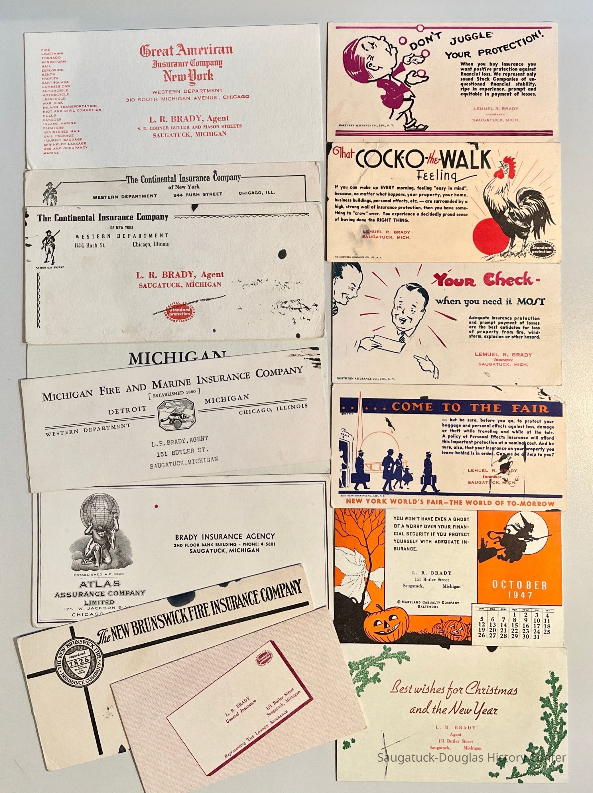 Brady Insurance blotters and envelopes picture number 1
