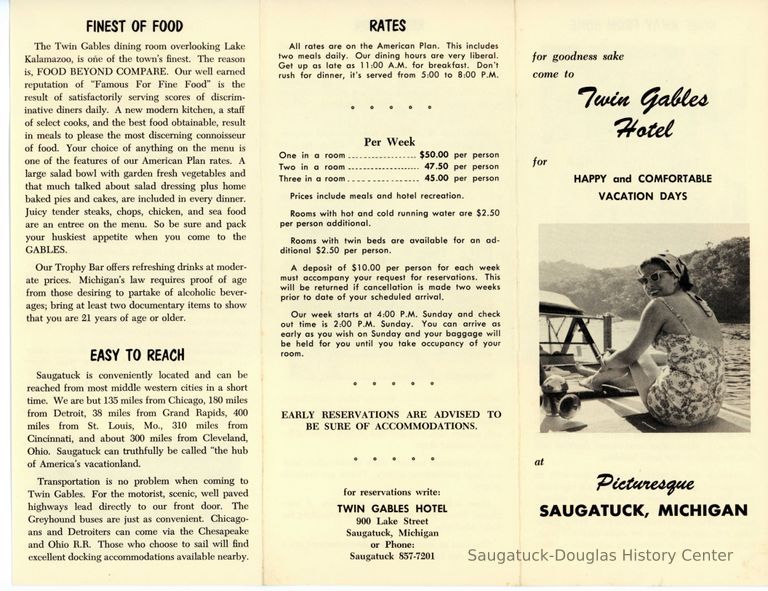          Twin Gables Hotel Brochure
   