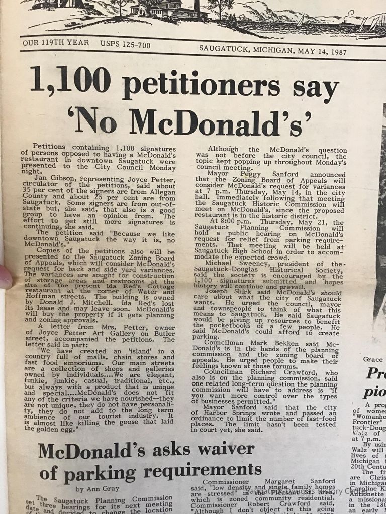 1,100 petitioners say no to McDonalds