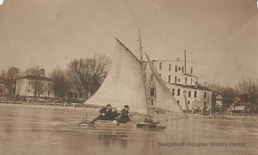          Ice Boat on lake Kalamazoo
   