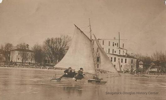 Ice Boat on lake Kalamazoo