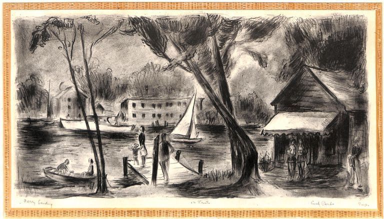          Print of the ferry landing
   