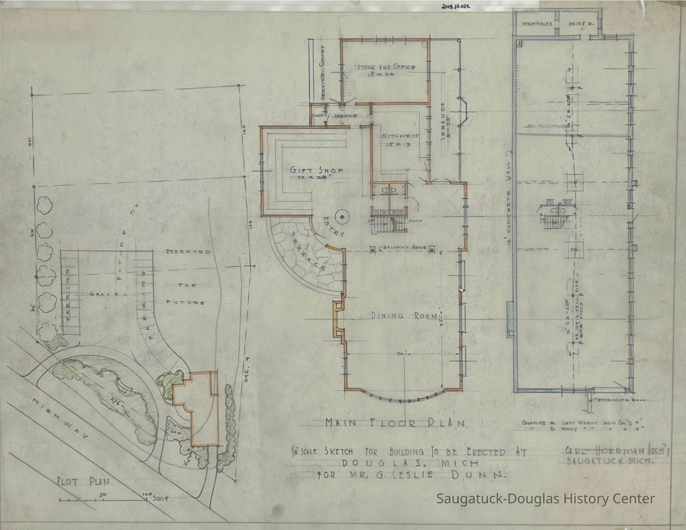          Building To Be Erected At/Douglas, Mich./For Mr. G. Leslie Dunn, 1/8