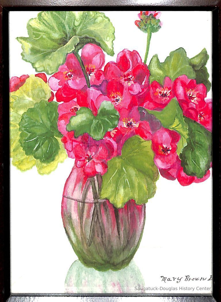          Watercolor of geraniums
   