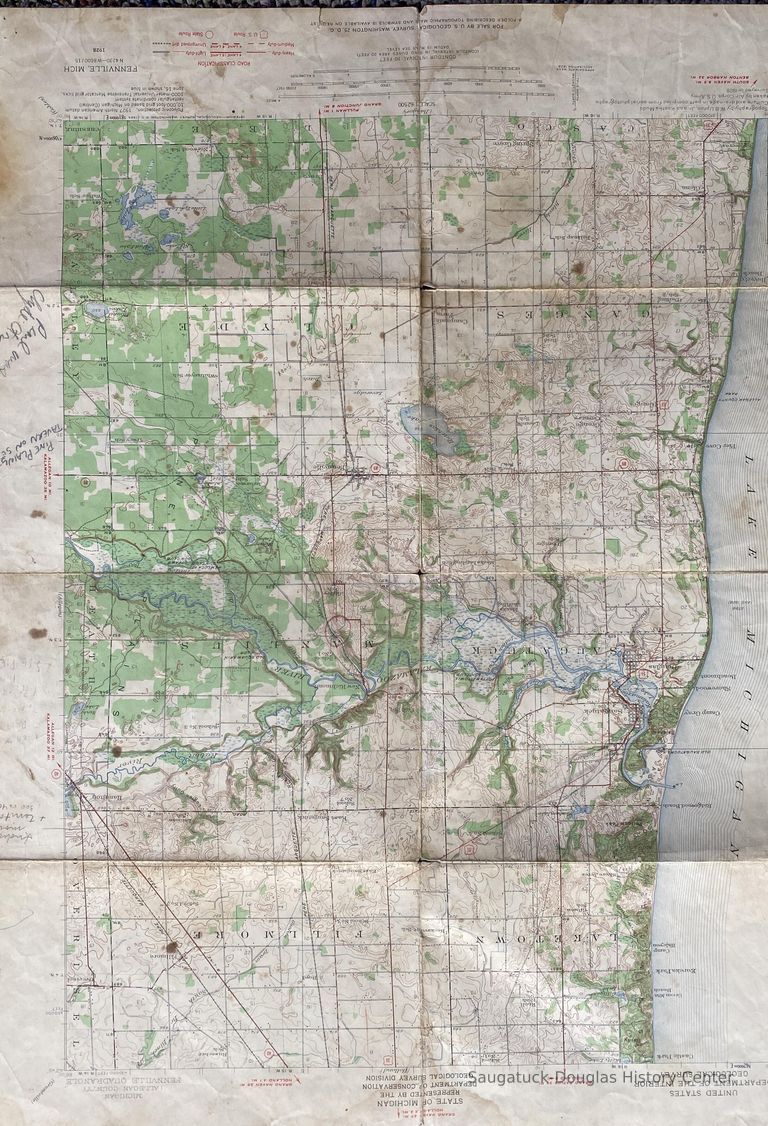          A 1928 map of the Fennville area from the United States geological survey
   