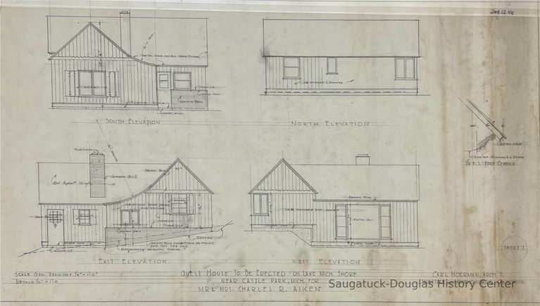          Guest House To Be Erected On Lake Mich. Shore/Near Castle Park, Mich. For/Mr. & Mrs. Charles R. Aiken (Aiken) picture number 1
   