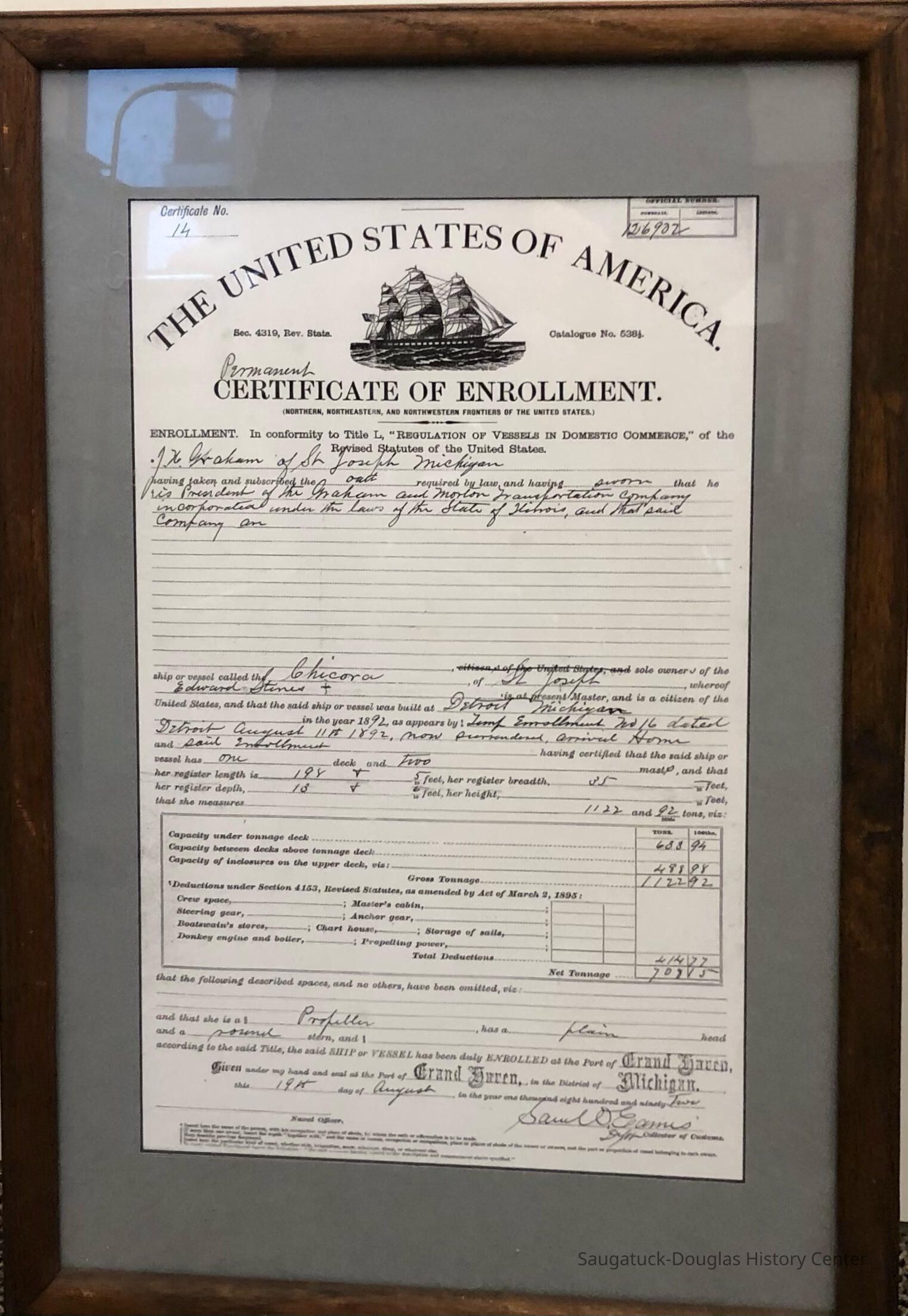 Permanent Certificate of Enrollment