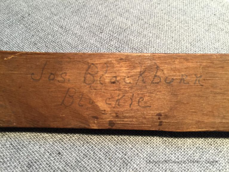 "Jos. Blackburn Blackie"  is written in pencil on one side