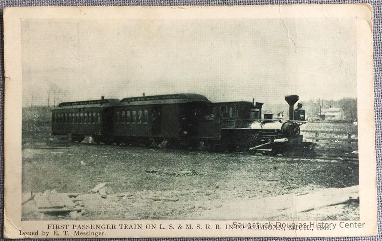          First passenger train postcard picture number 1
   