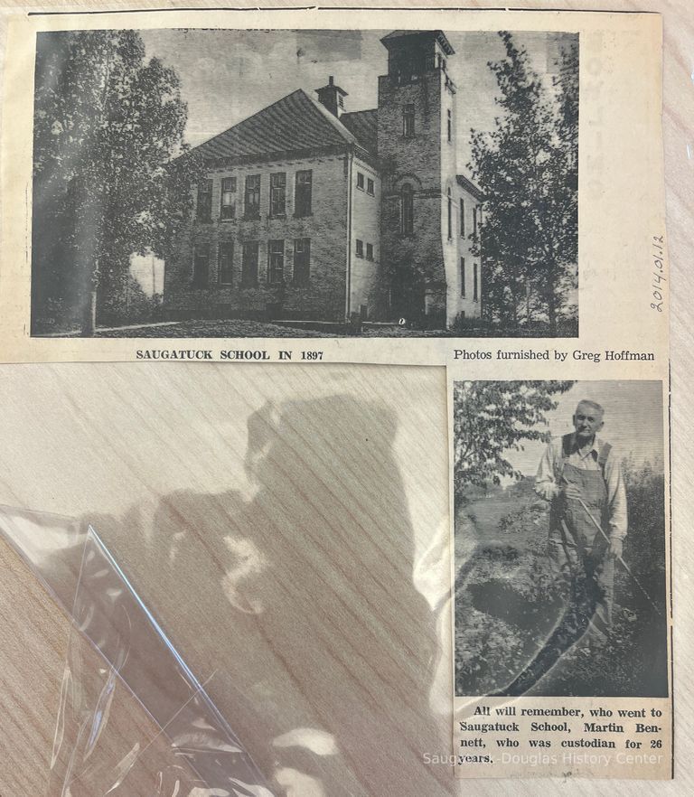          Saugatuck School in 1897, Photos furnished by Greg Hoffman, All will remember, who went to Saugatuck School, Martin Bennett, who was custodian for 26 years.
   