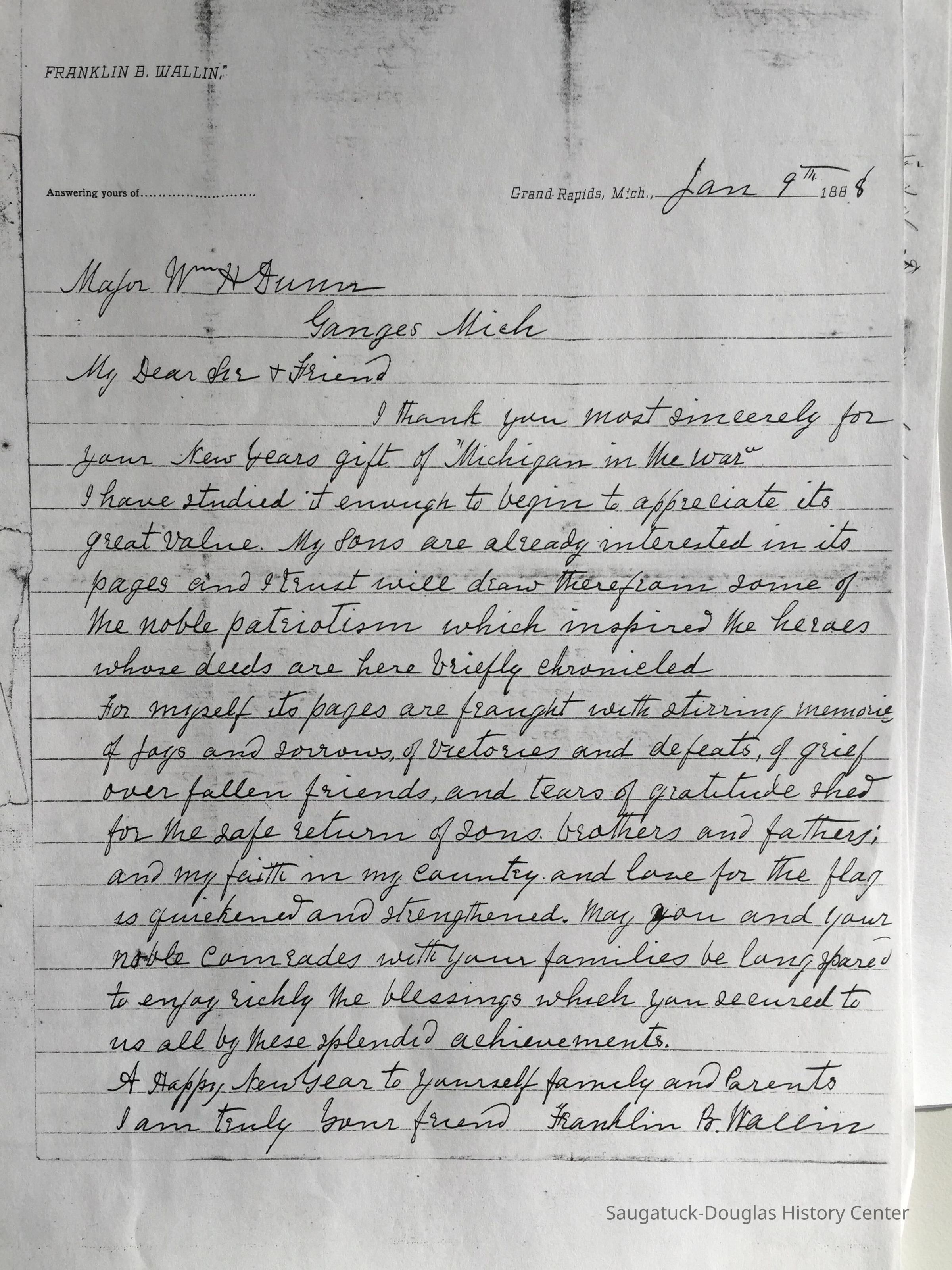 Major William H. Dunn Letters picture number 1