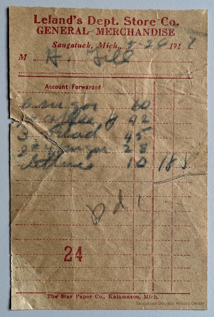 Leland's Dept. Store Co. receipt picture number 1