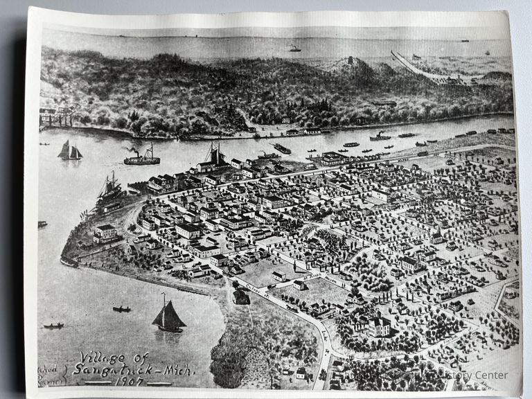 Bird's-eye view of Saugatuck Flats 1907