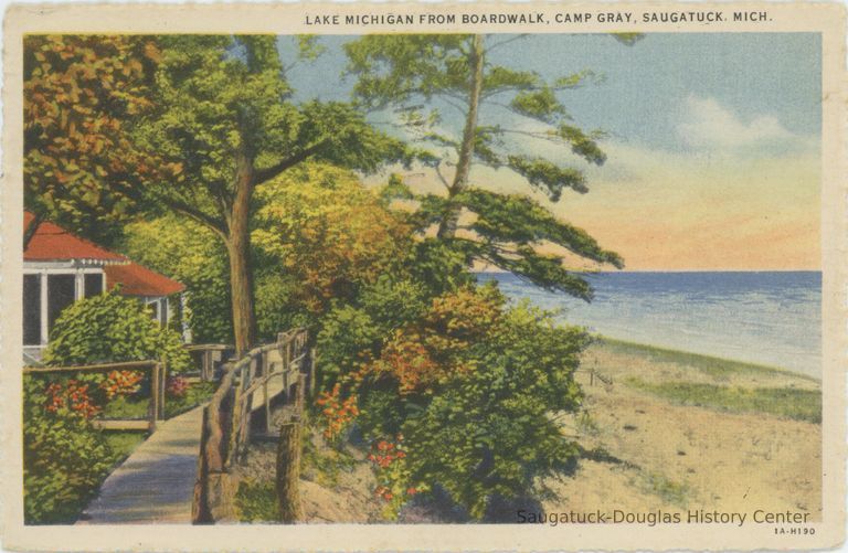          Lake Michigan from Boardwalk, Camp Gray Postcard
   