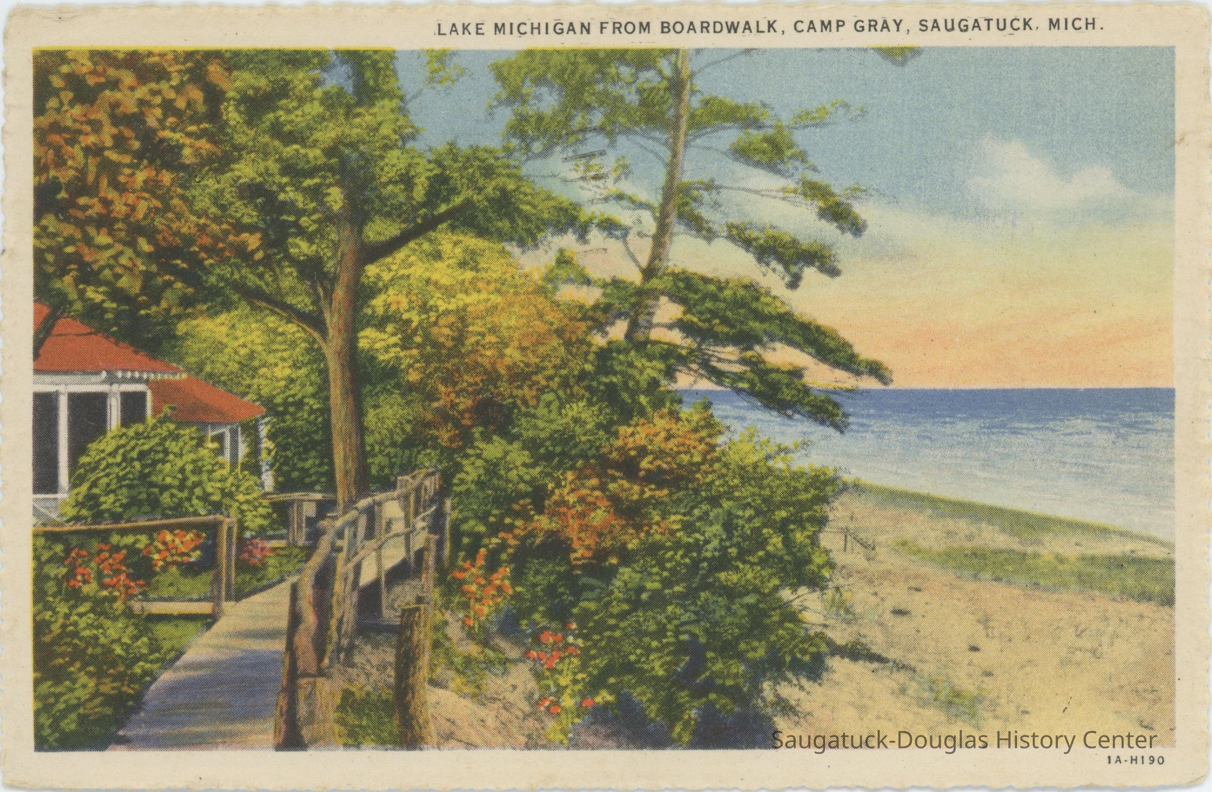 Lake Michigan from Boardwalk, Camp Gray Postcard
