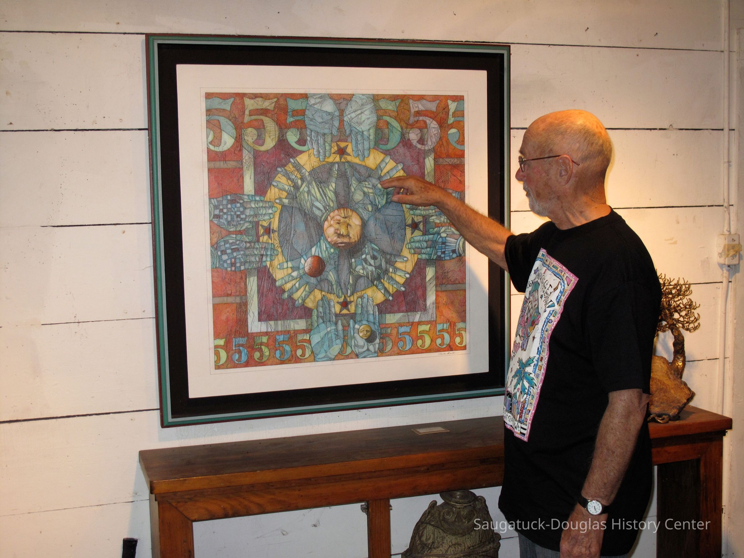          Clyde Ball and his artwork, 2009
   