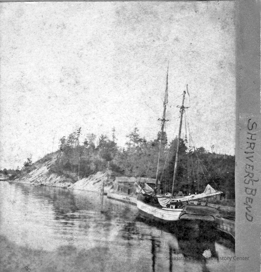 A Great Lakes schooner, possibly like the Woodford; BB-MastedSchooner-KalamazooRiver 2.JPG - Digital file from Jack Sheridan Drive 2021.72.02