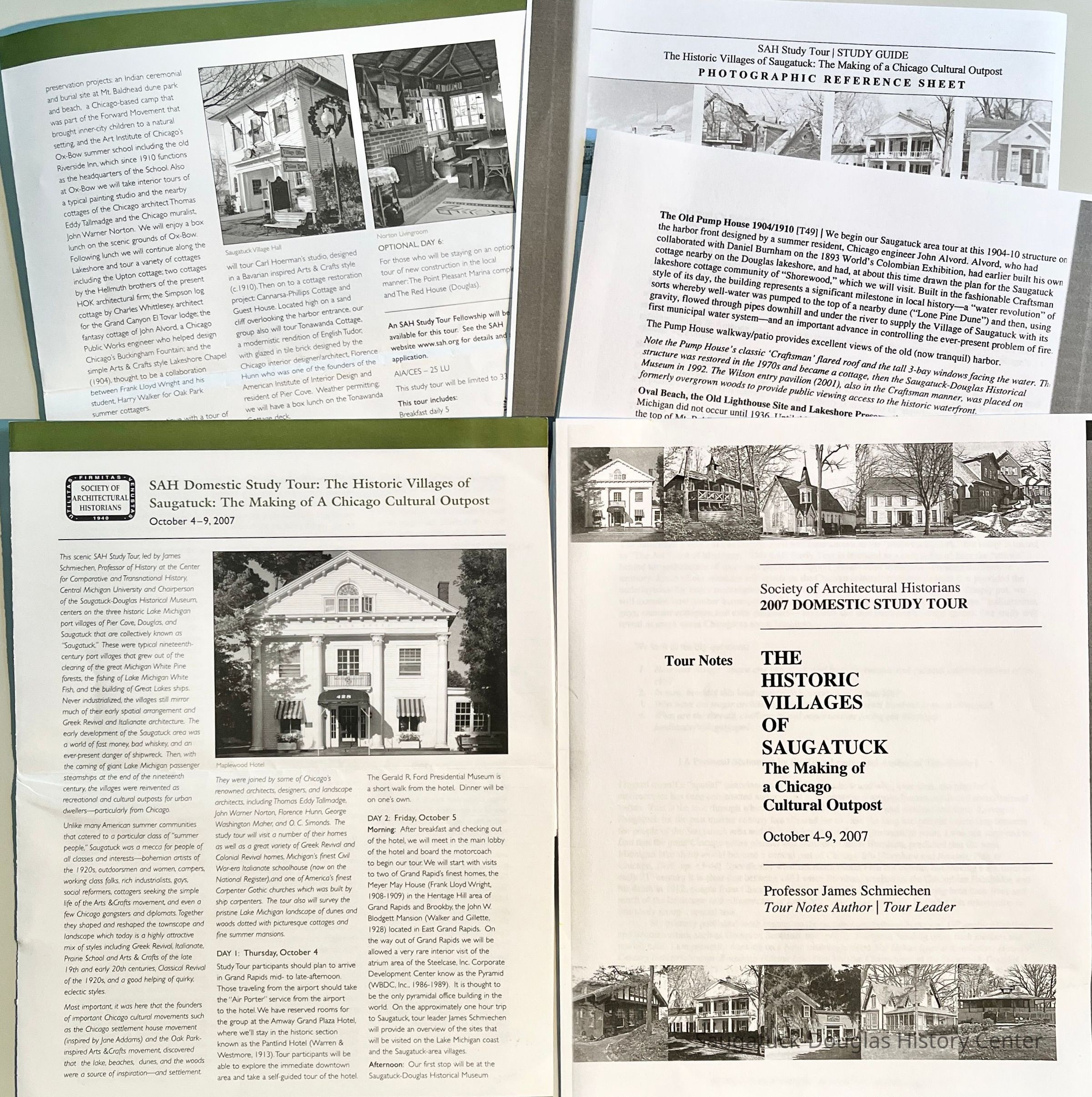          This scenic SAH Study Tour, led by James Schmiechen, Professor of History at the Center for Comparative and Transnational History, Central Michigan University and Chairperson of the Saugatuck-Douglas Historical Museum, centers on the three historic Lake Michigan port villages of Pier Cove, Douglas, and Saugatuck that are collectively known as Saugatuck