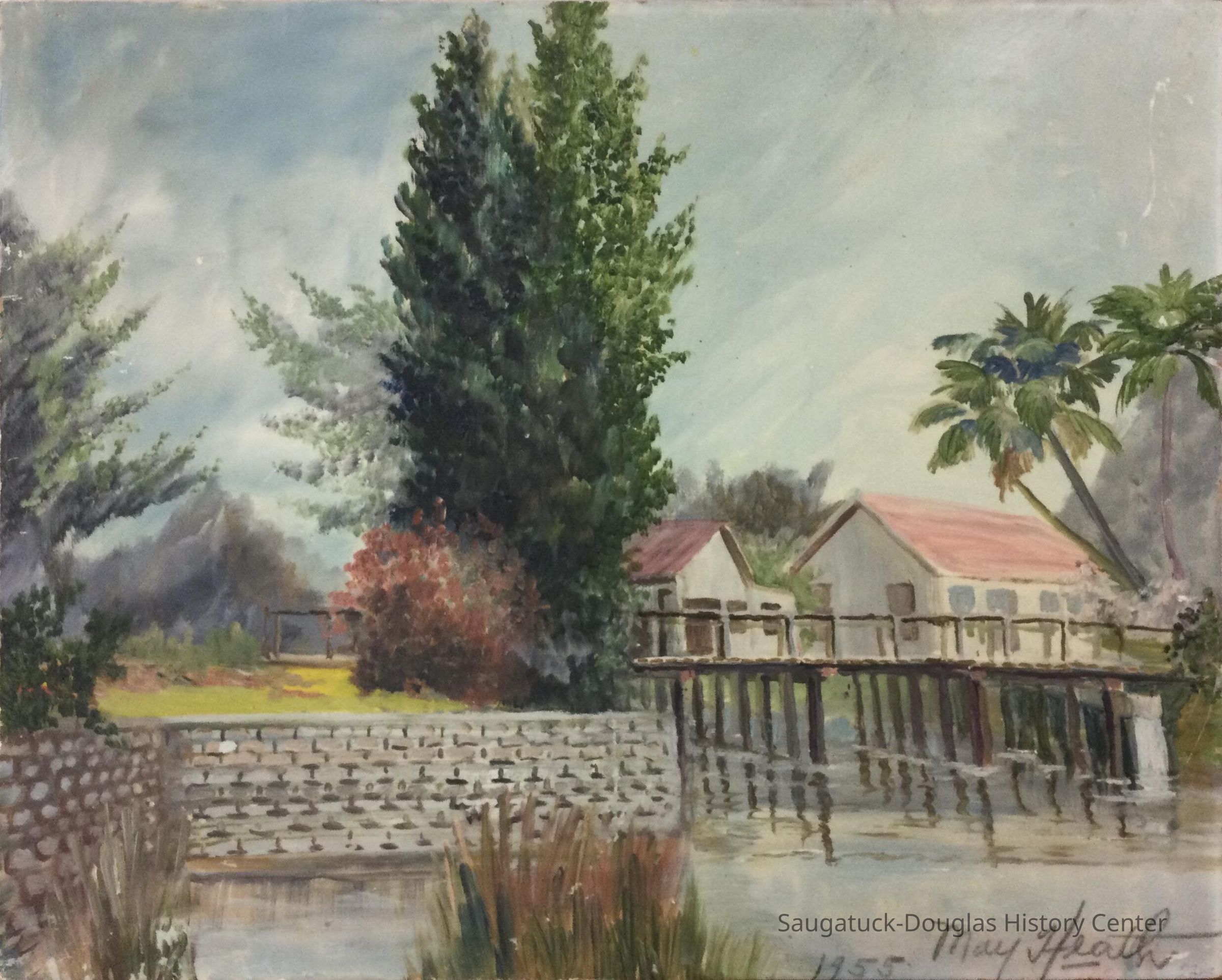          Oil painting of a scene in Florida
   