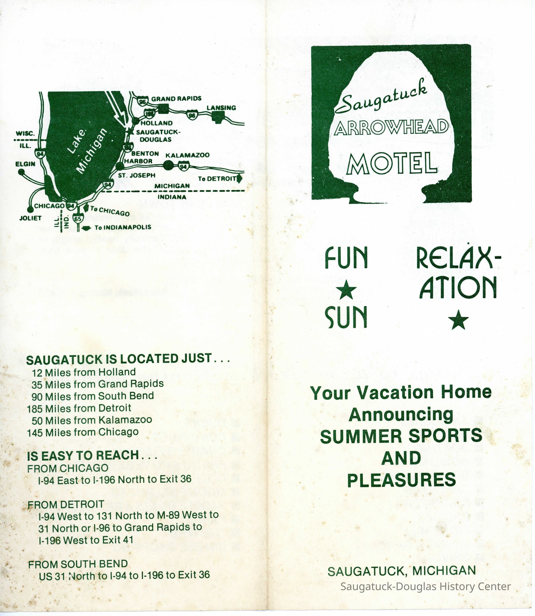 Arrowhead Motel Brochure