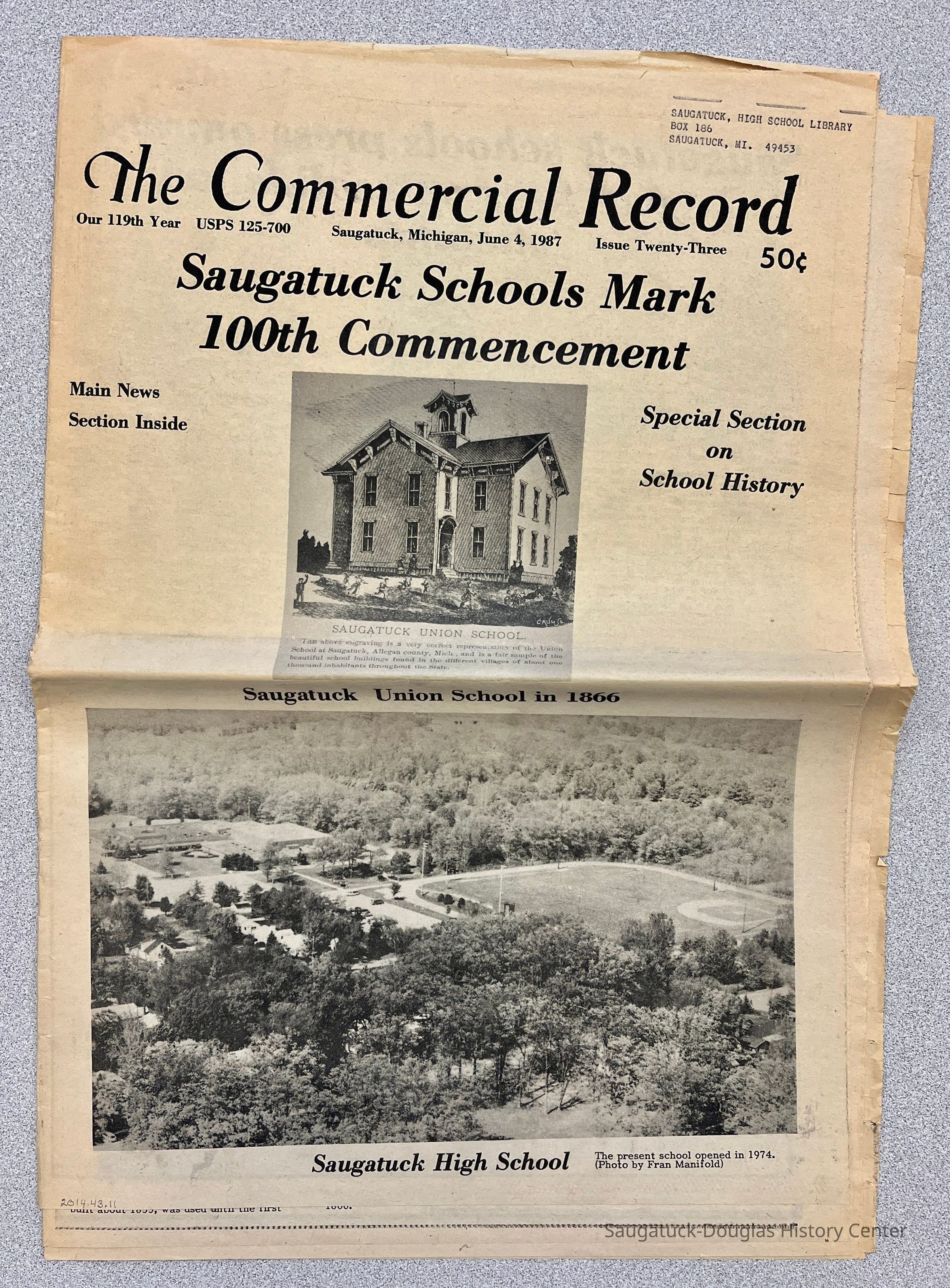 Saugatuck Schools Mark 100th Commencement, 1987 picture number 1