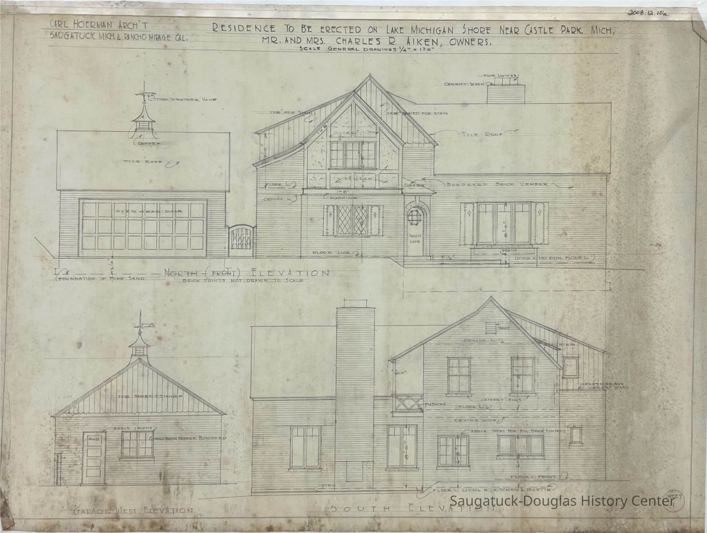          Residence To Be Erected On Lake Michigan Shore Near Castle Park, Mich./ Mr. and Mrs. Charles R. Aiken, Owners. (Aiken) picture number 1
   