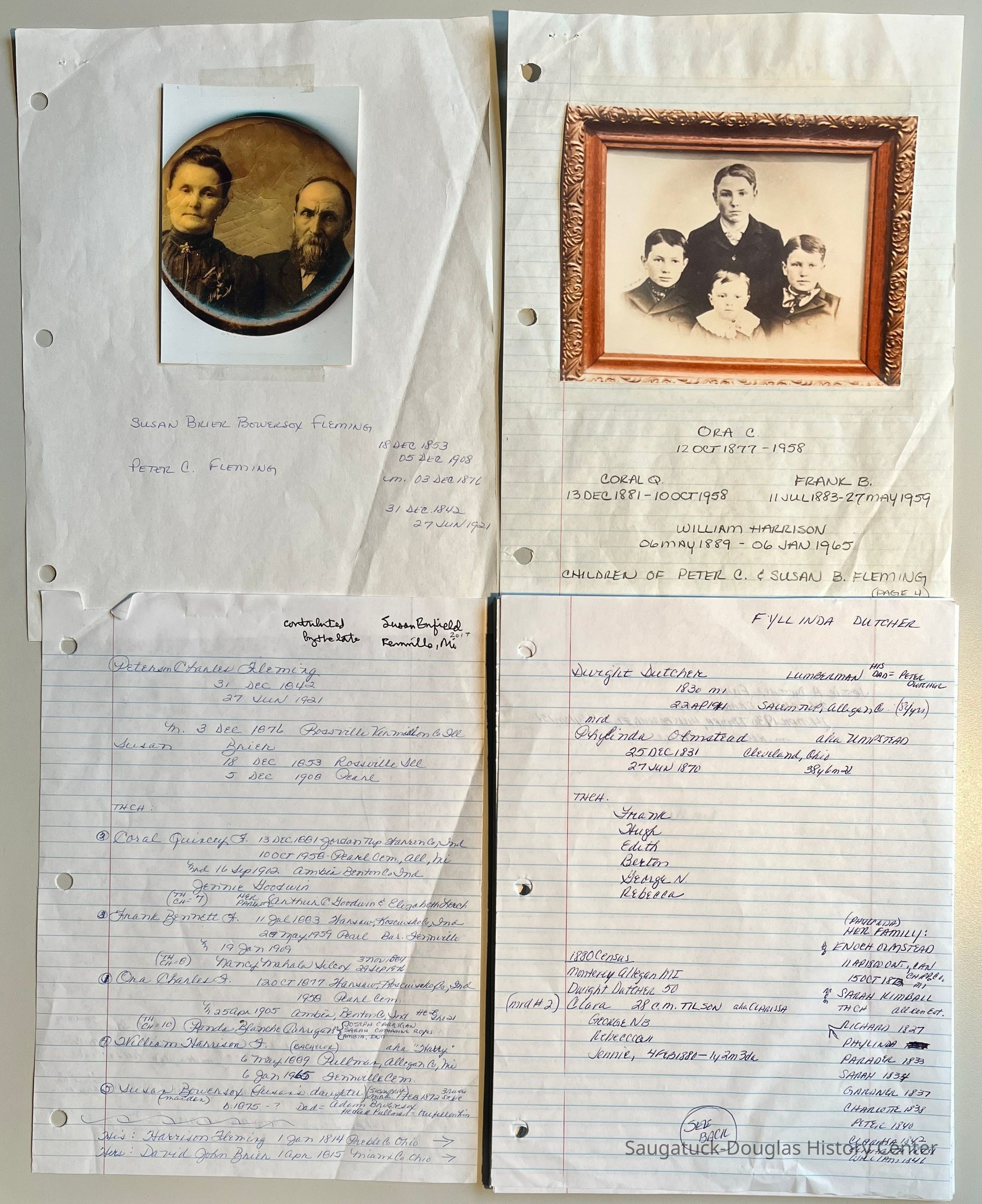          Couple at upper left: Susan (Brier) Bowersox Fleming 1853-1908 and Peterson Charles 