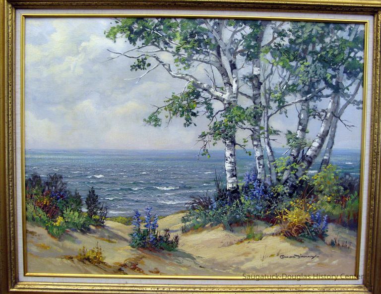 Birches and Lupines by Charles Bridgeman Vickery