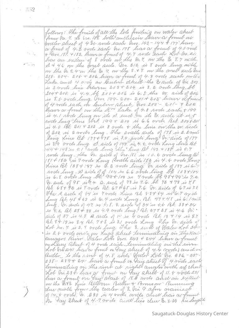 1892 Survey Minutes of the Village of Kalamazoo and Abstractor's Drawing - Image 3