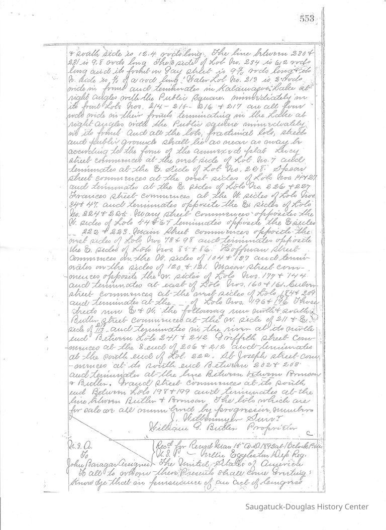 1892 Survey Minutes of the Village of Kalamazoo and Abstractor's Drawing - Image 4