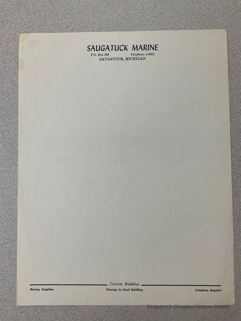          Letterhead of the Saugatuck Marine picture number 1
   