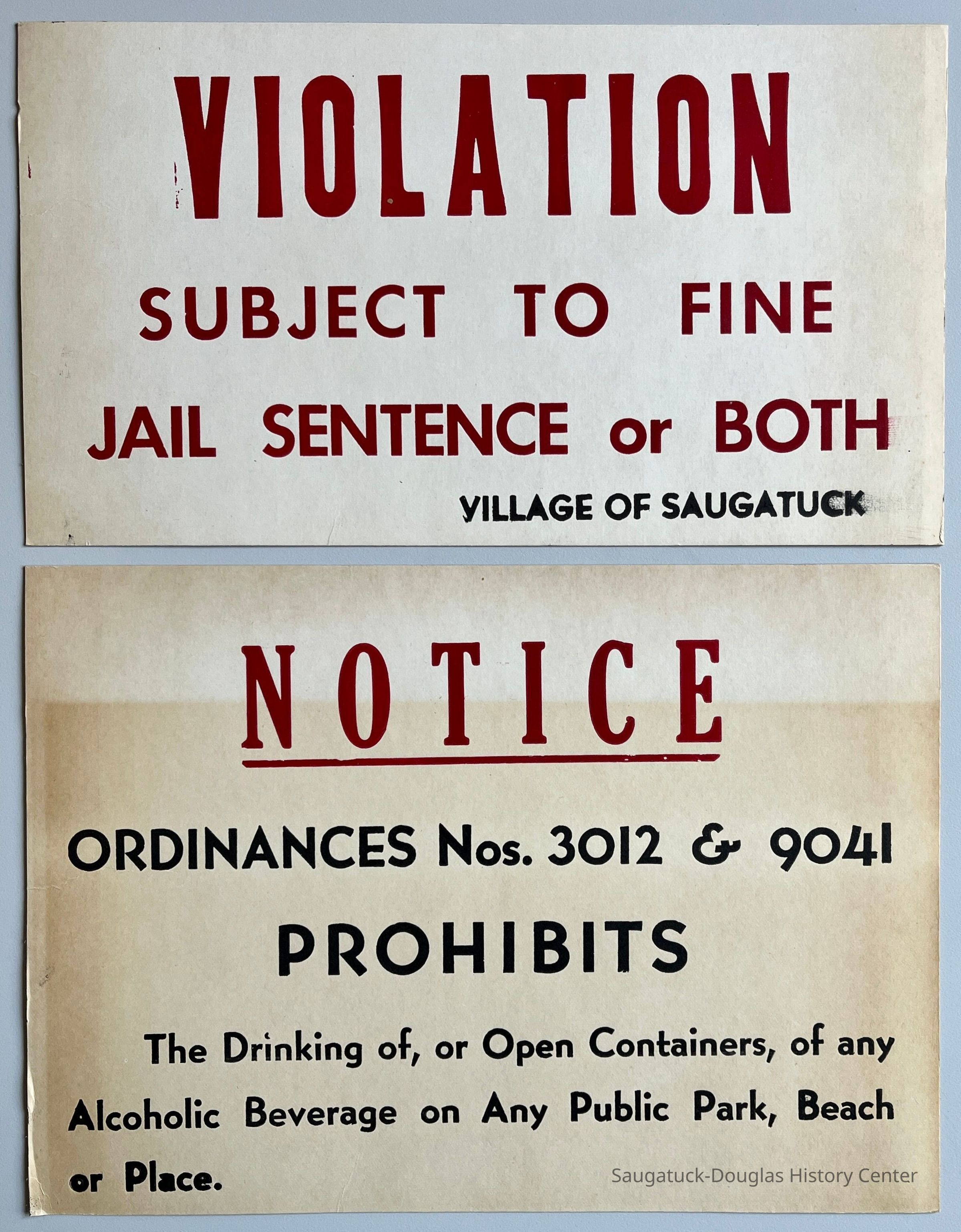 Violation, Notice signs picture number 1
