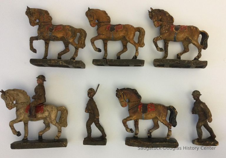          Toy soldiers and horses
   