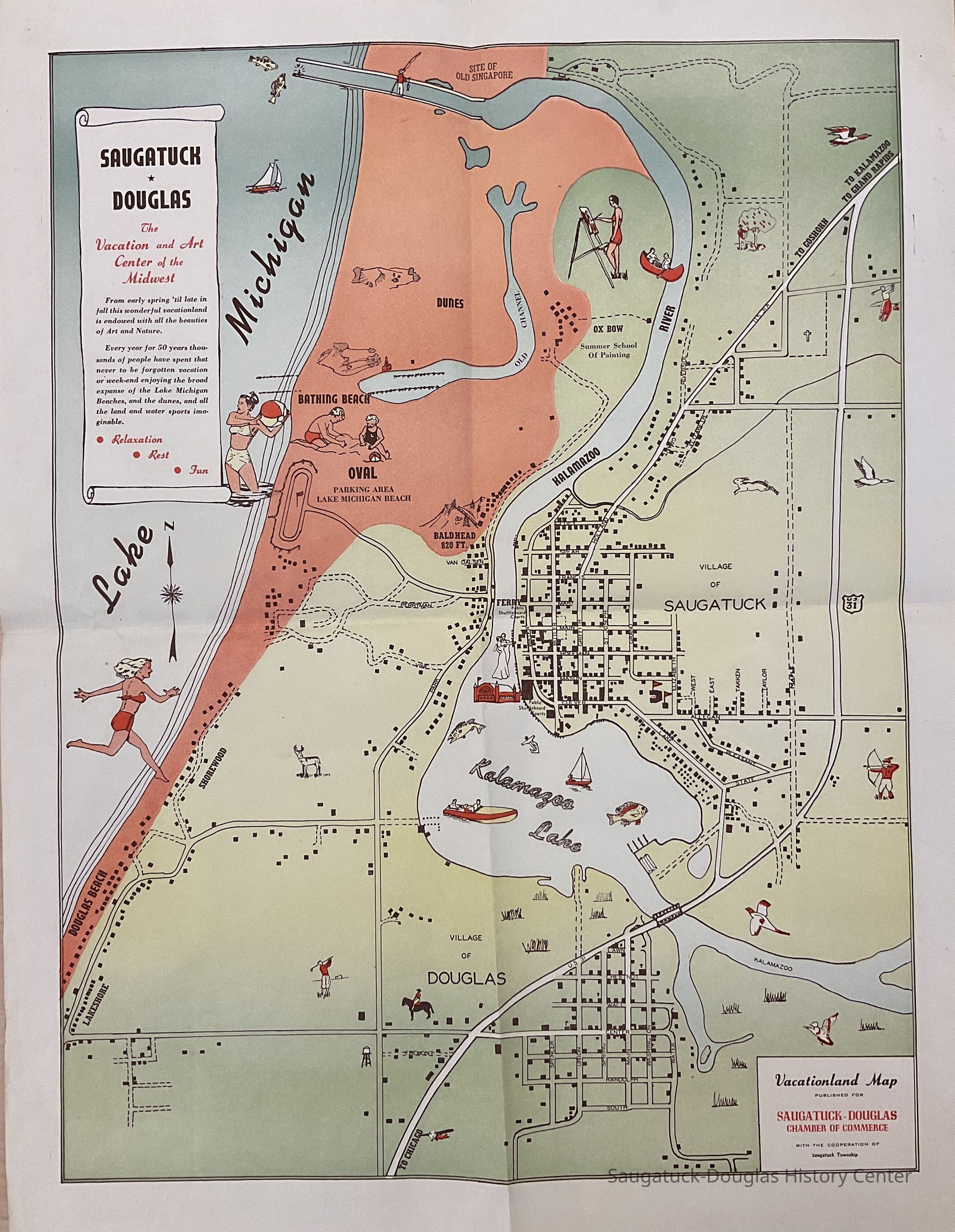          Vacationland map, folded picture number 1
   