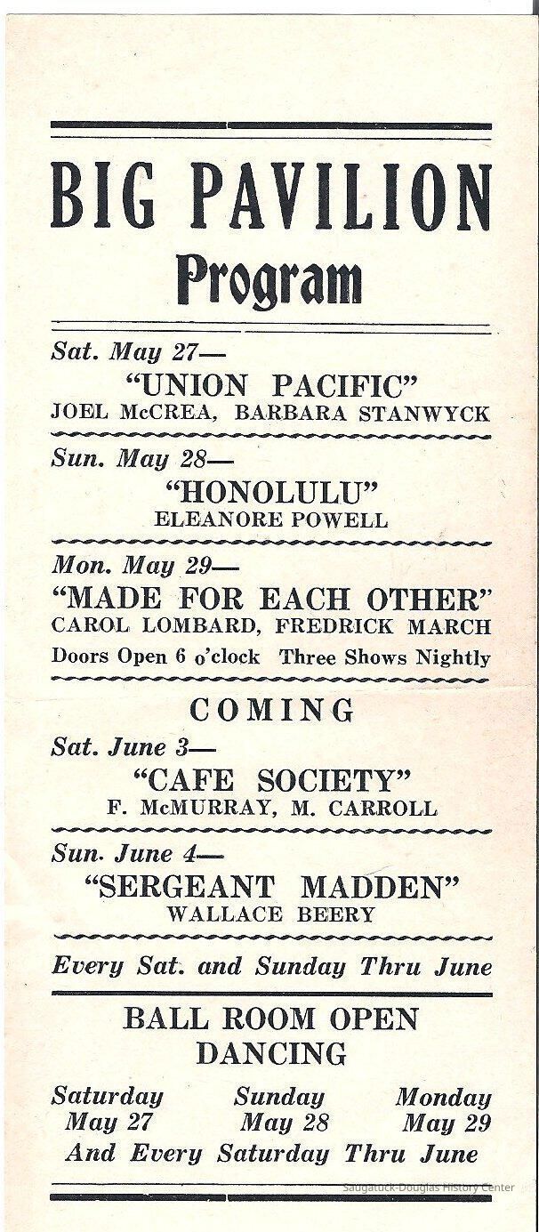          Big Pavilion Program
   