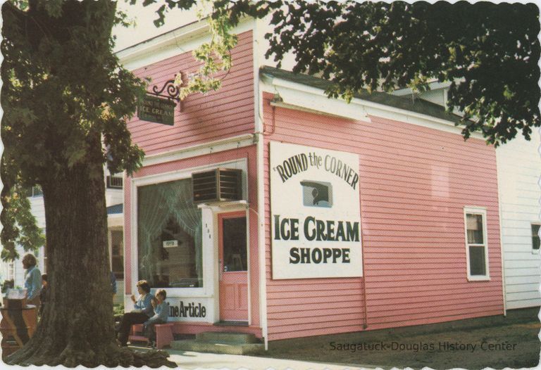         'Round the Corner Ice Cream Shoppe Postcard
   