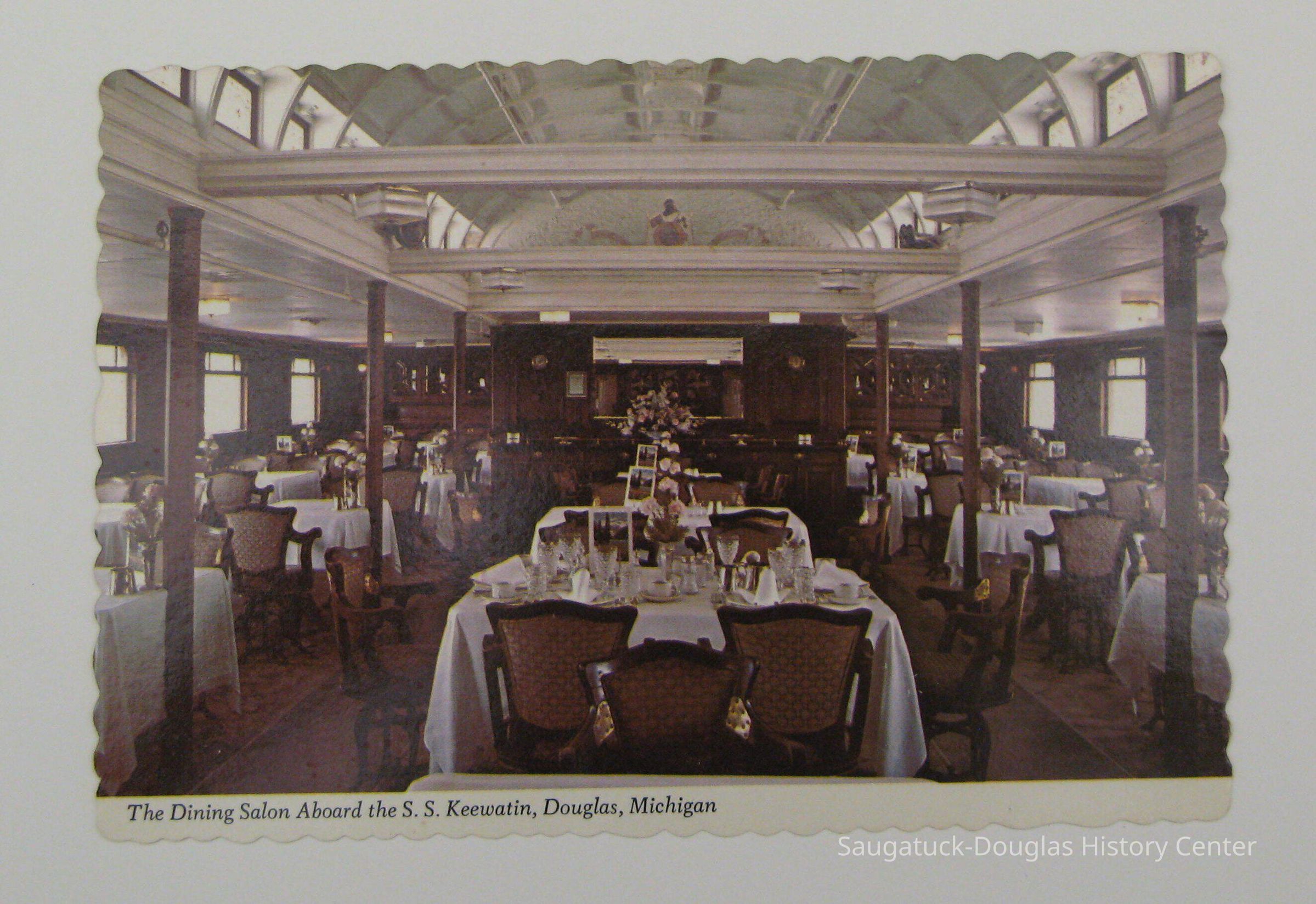 S.S Keewatin dining salon postcard