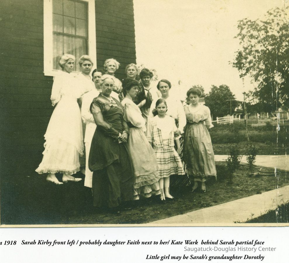 Kontio_Sarah_Kirby_group_ca_1918.jpg 348KB; Sarah Kirby front left / probably daughter Faith next to her / Kate Wark behind Sarah partial face. Little girl my be Sarah's granddaughter Dorothy