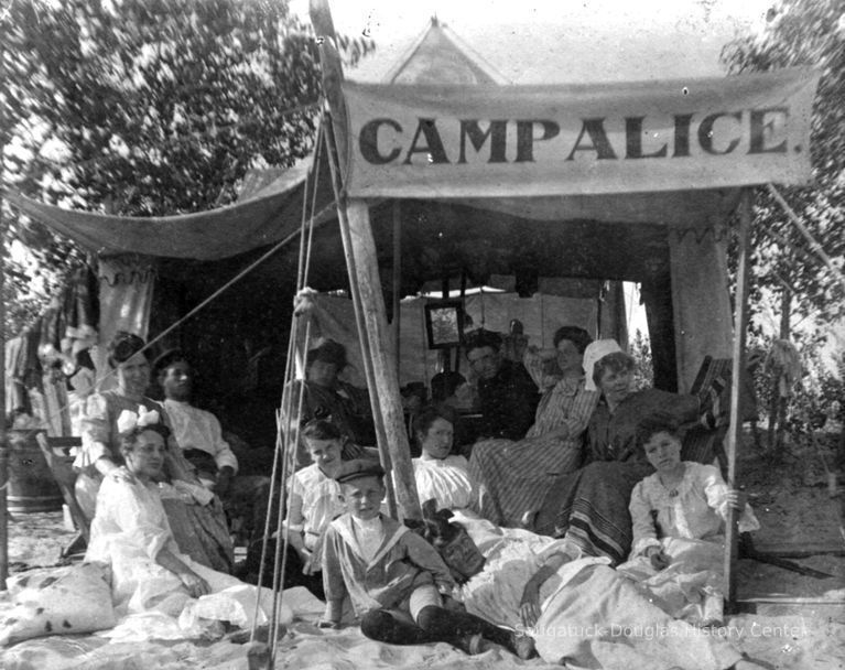          Camp Alice ca 1905.jpg 598KB; From Erik Peterson donated Uneeda Rest album - Digital file on Jack Sheridan Drive 2021.72.02
   