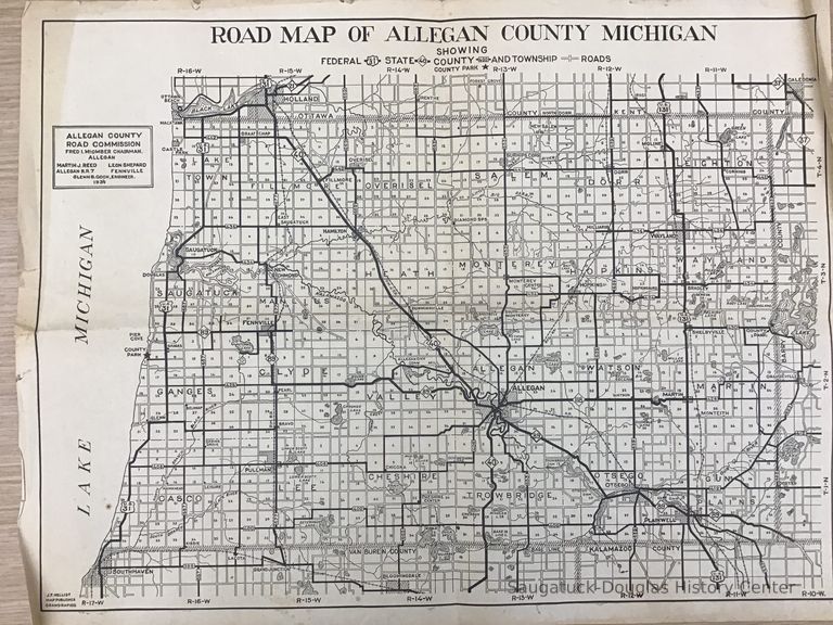          Road Map of Allegan County 1934 picture number 1
   