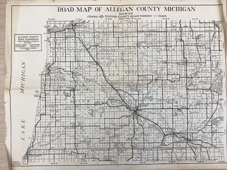          Road Map of Allegan County 1934 picture number 1
   